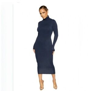 Zara Navy Long Sleeve Dress NWT - Small